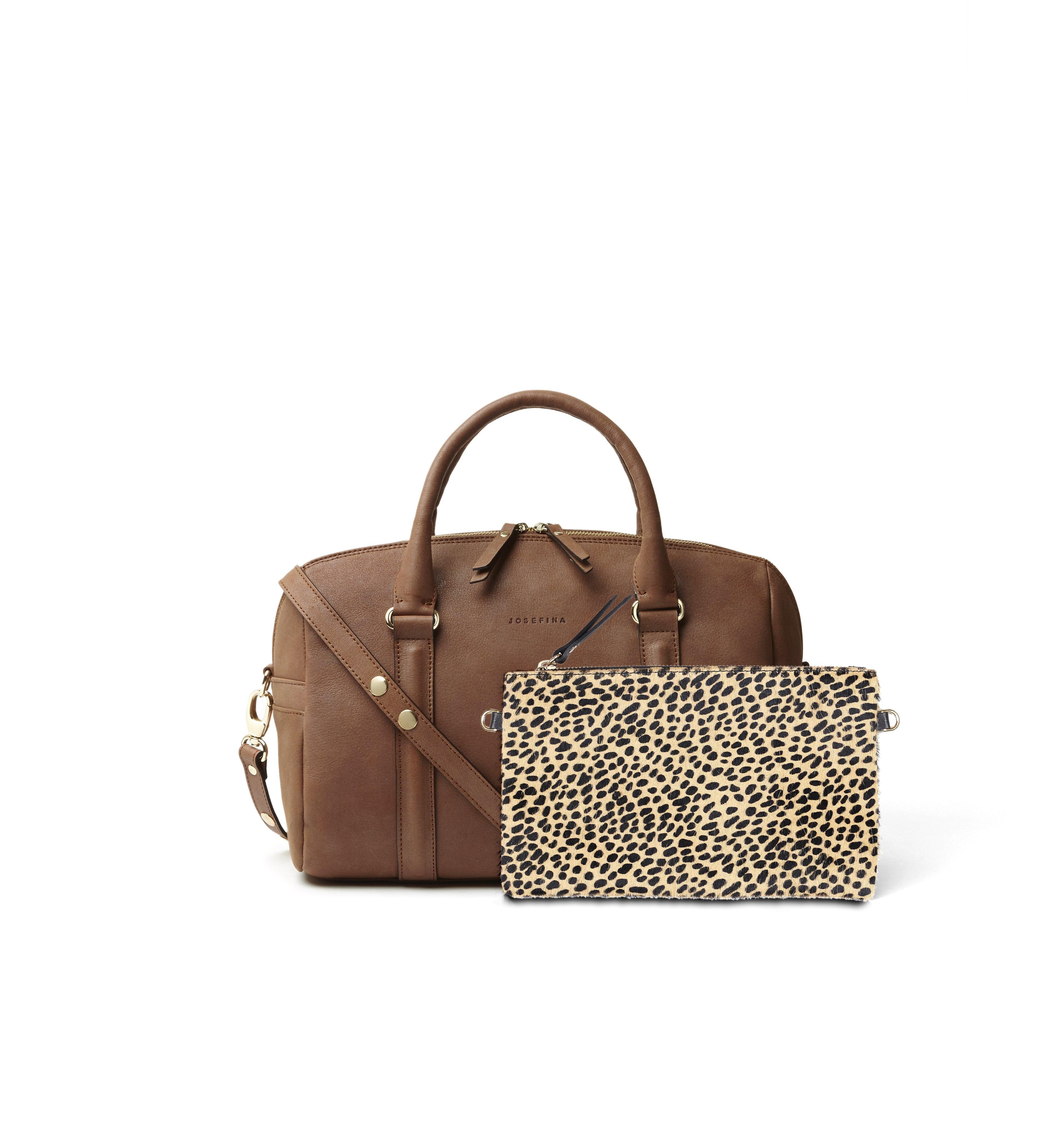 JOSEFINA MEDIUM BROWN POLKA POUCH - Image 2